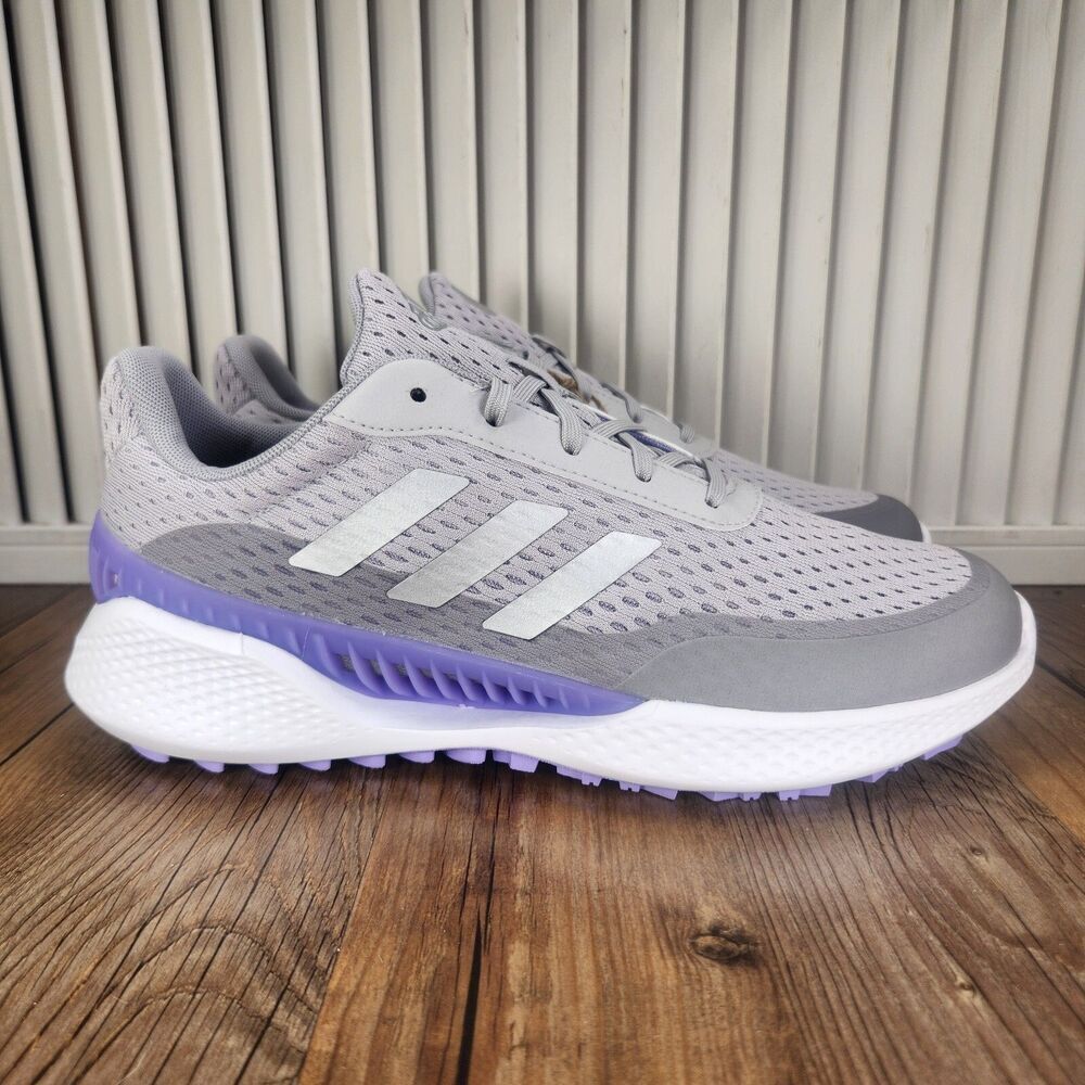 Adidas Summervent Spikeless Golf Shoes Womens Sz 10 Gray Purple Athletic GV9749
